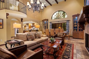 TV, fireplace, offices