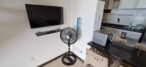 Fridge, microwave, oven, coffee/tea maker