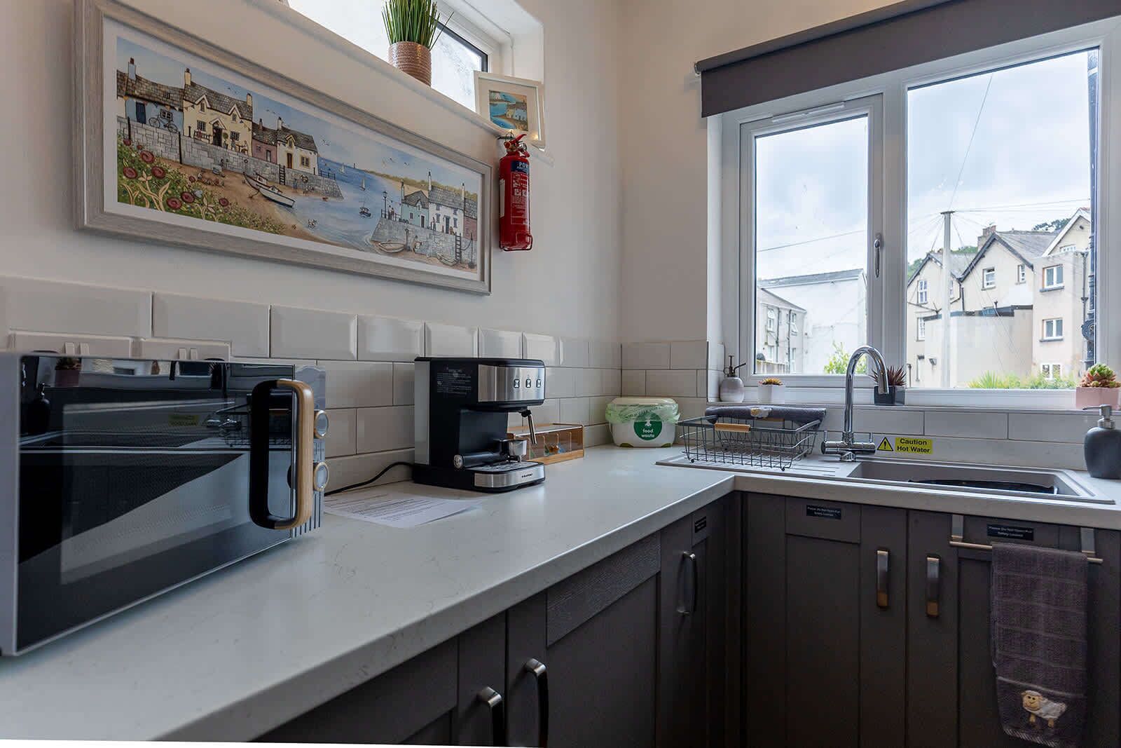 Fridge, microwave, oven, toaster