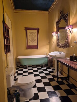 Secadora de cabello, toallas, jabón, papel de baño