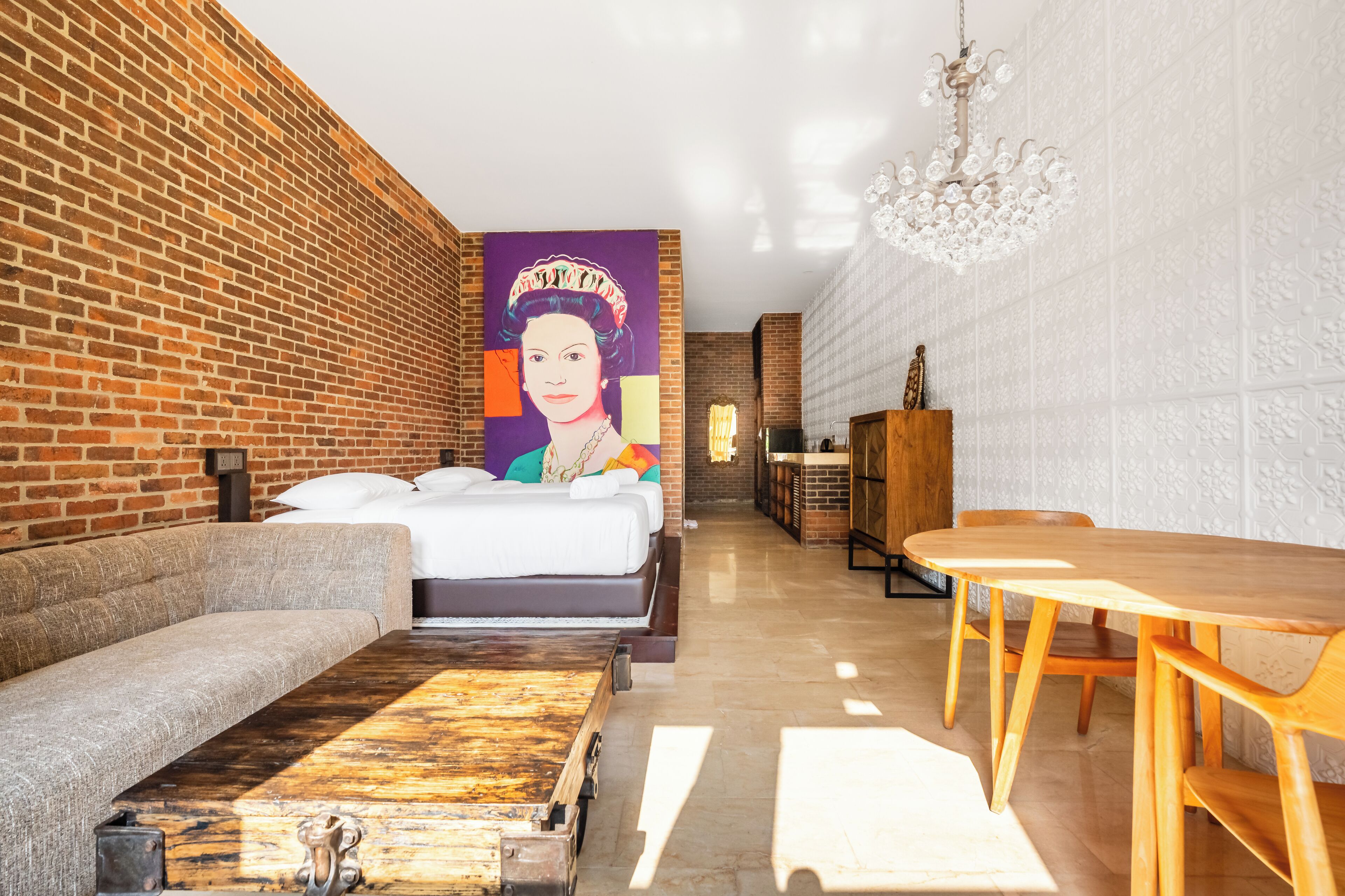 Studio, 1 dobbeltseng eller 2 enkeltsenger, kjøkken, hageutsikt | Safe på rommet, individuelt dekorert og individuelt innredet