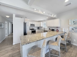 House, Multiple Beds, Patio, Ocean View (Pass Time) | Private kitchen | Fridge, microwave, oven, stovetop