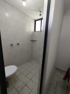 Shower, soap, shampoo, toilet paper