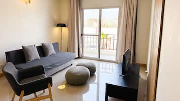 Appartement Supérieur, 1 chambre, balcon | Coin séjour