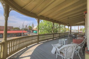 House, Multiple Beds, Patio, City View (101 N Orange #2) | View from room - Charming Balcony Suite Overlooking Main Street-walk to Everything! (Fredericksburg)