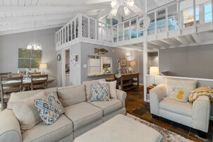 Condo, Multiple Beds, Pool Access, City View (101 Cove West) | Living area | Fireplace