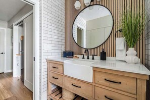 Bathroom - The Bank on Main St - Luxury Historic Suite on Main Street! (Fredericksburg)