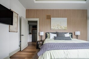 Condo, 1 King Bed, Kitchen, City View (118 E Main - Unit A) | 1 bedroom, individually decorated, individually furnished, bed sheets - The Bank on Main St - Luxury Historic Suite on Main Street! (Fredericksburg)