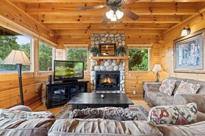 House, Multiple Beds, Hot Tub, Mountain View (Over the Moon) | Living area - Over the Moon (Sevierville)