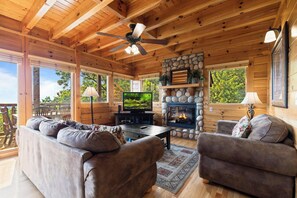 House, Multiple Beds, Hot Tub, Mountain View (Over the Moon) | Living area - Over the Moon (Sevierville)