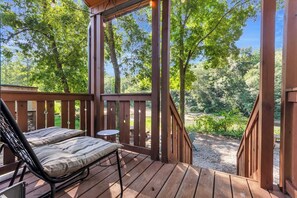 Terrace/patio - Cozy Cabin on the River - 6 Min to GVL (Easley)