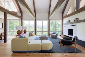 TV, fireplace, video games, stereo