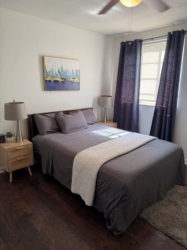 2 bedrooms, iron/ironing board, WiFi, bed sheets