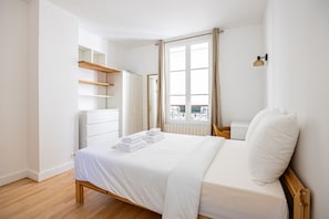 1 غرفة نوم وواي فاي وملاءات أسرّة