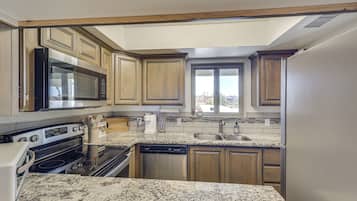 Fridge, microwave, stovetop, dishwasher