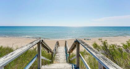 Walk to Semi-Private Beach: Lake Michigan Getaway