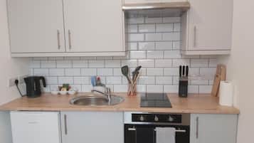 Fridge, microwave, oven, toaster