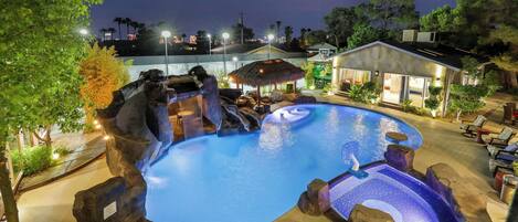 Outdoor pool, a heated pool