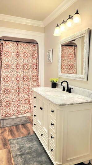 Shower, towels, soap