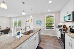 Fridge, microwave, oven, stovetop - Modern Retreat w/ Yard, Firepit & Near Asheville (Alexander)