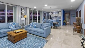 Living area - Elegant Two-Bedroom Oceanfront Condo with Huge Wraparound Deck (Cozumel)