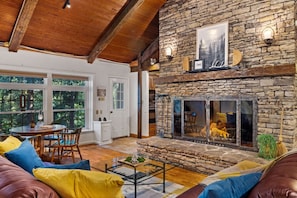 TV, fireplace, stereo