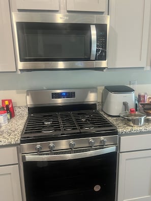 Microwave, oven, stovetop, dishwasher