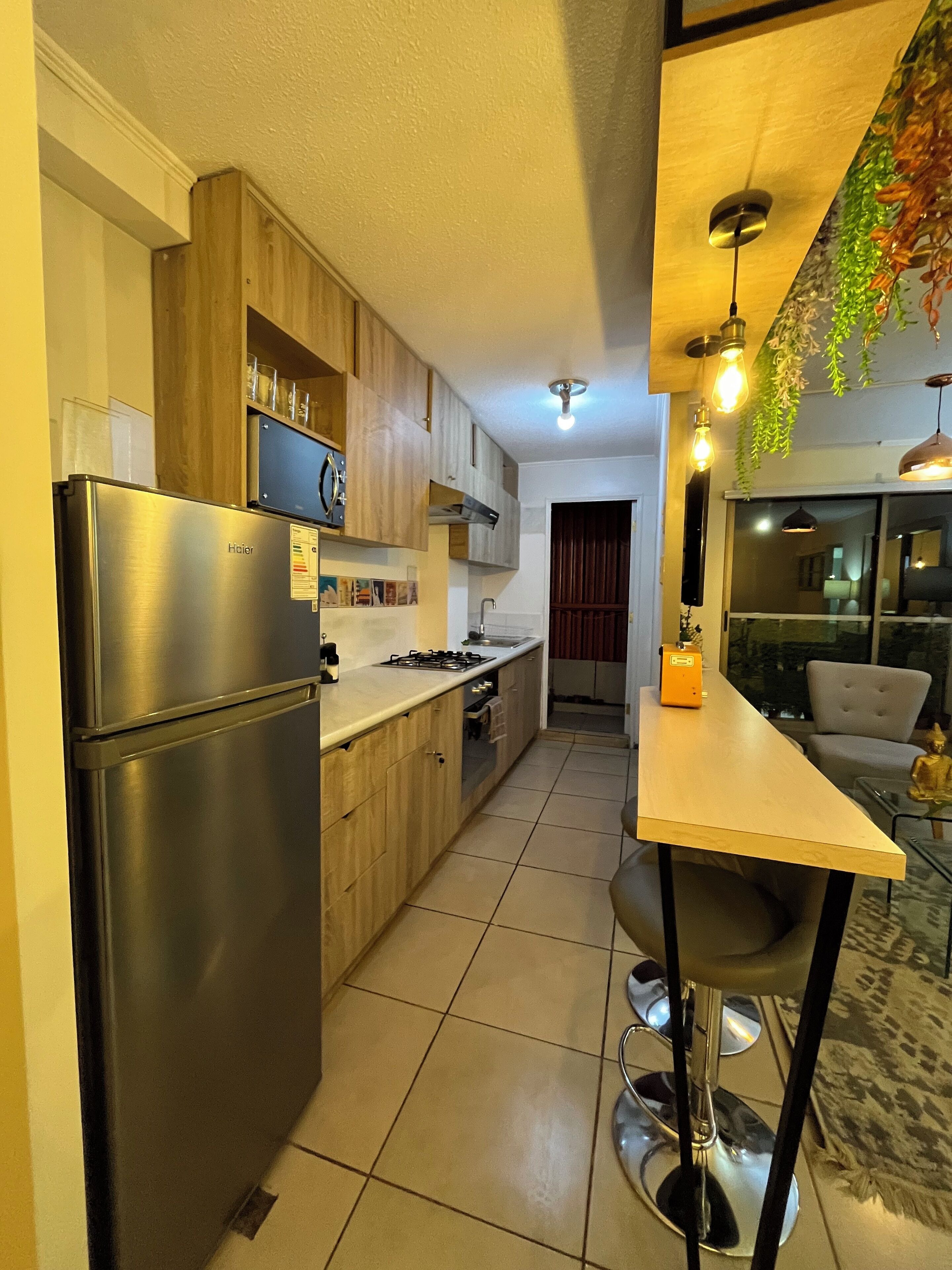 Microondas, horno y placa de cocina