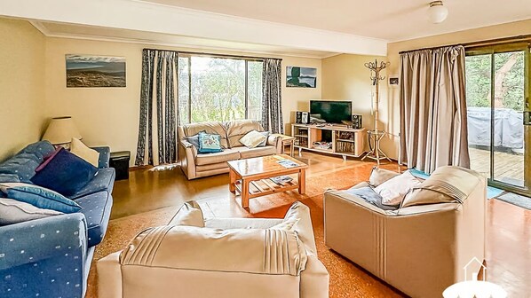 TV, DVD player, stereo