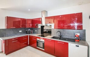 Fridge, oven, stovetop, dishwasher