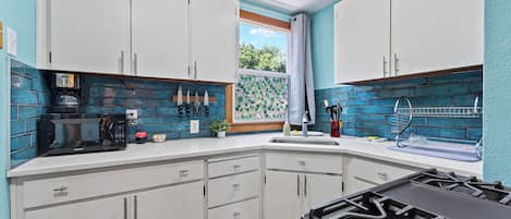 Microwave, oven, stovetop, paper towels