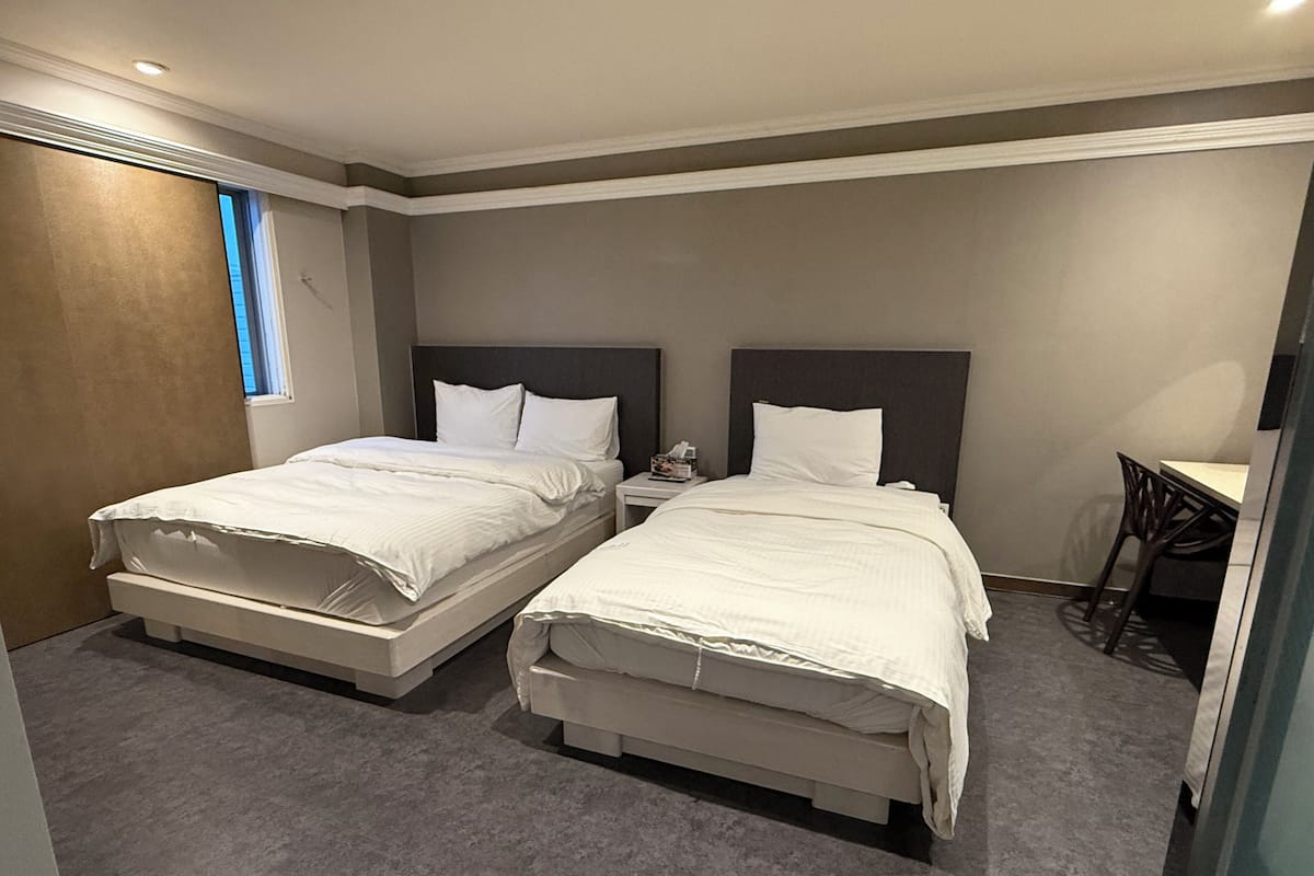 Luxury Twin Room, City View | Desk, laptop workspace, free wired internet