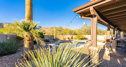 Spacious home w/ private heated pool, large yard, mountain views, work desk