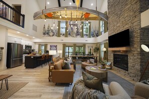 Smart TV, fireplace, video games