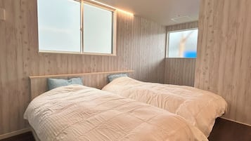 Desk, free WiFi, bed sheets