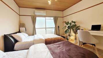 Desk, iron/ironing board, free WiFi, bed sheets