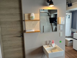 Hair dryer, towels