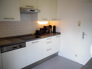 Fridge, microwave, stovetop, dishwasher