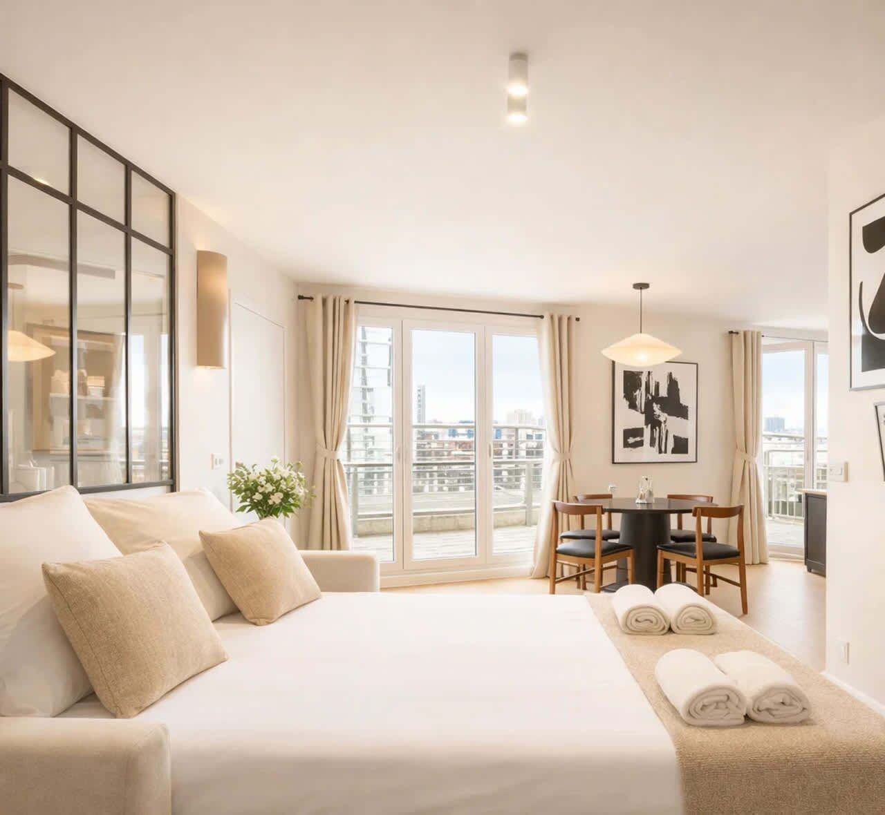 1 dormitorio, tabla de planchar con plancha, cuna de viaje y wifi