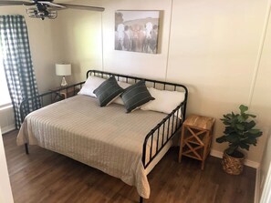 2 bedrooms, iron/ironing board, travel crib, WiFi