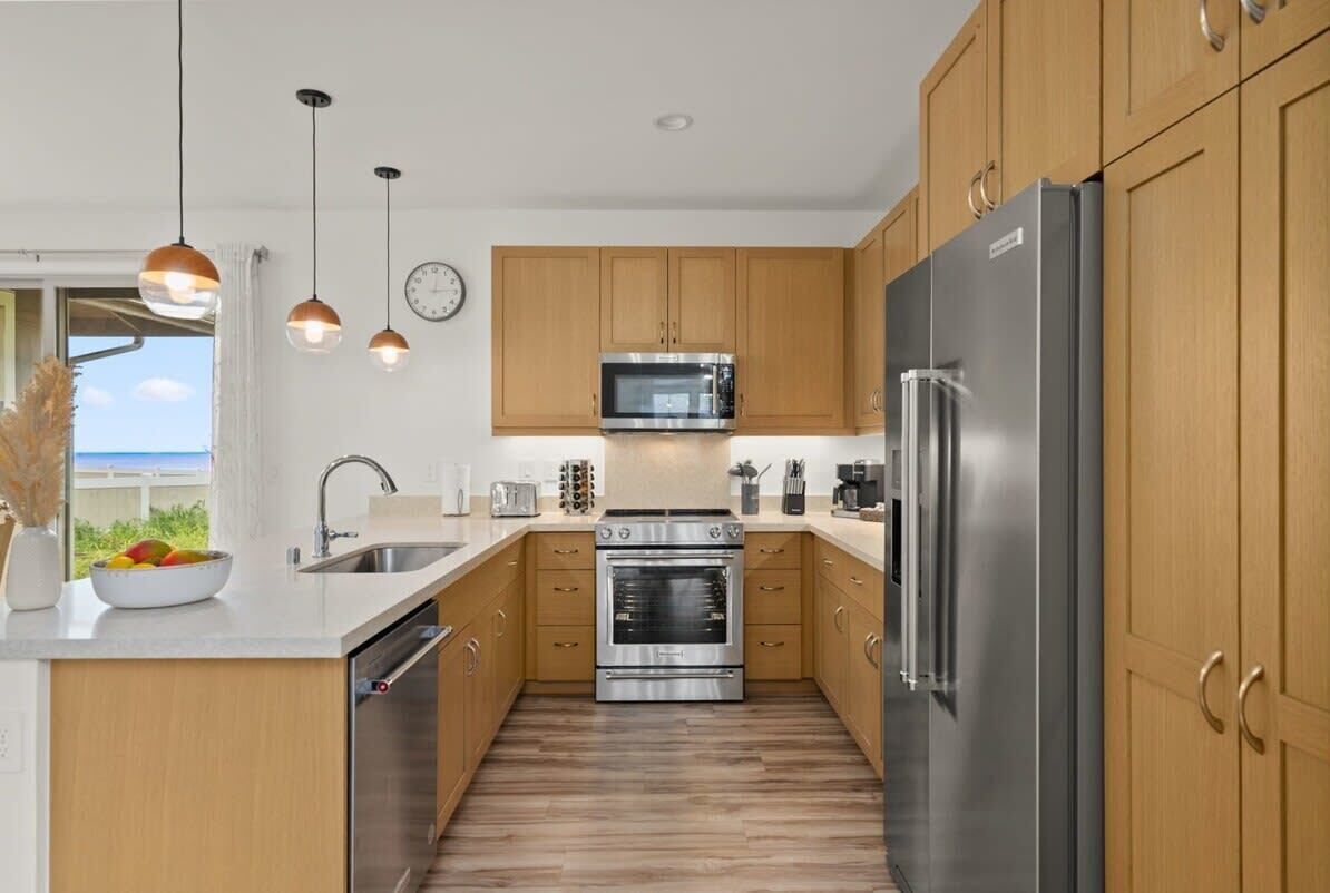 Casa (3 Bedrooms) | Cocina privada | Refrigerador, horno, parrilla de estufa y cafetera y tetera 