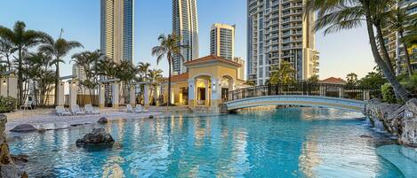 Indoor pool, a heated pool