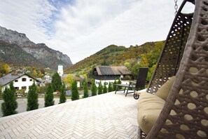 Terrace/patio - Panorama vacation apartment Göllblick for 4 people with balcony and terrace, quiet location (Marktschellenberg)