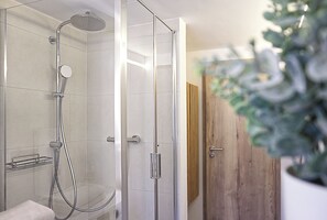 Ducha, secador de pelo y toallas