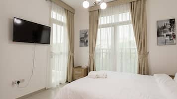 2 makuuhuonetta, silitysrauta/-lauta, vauvan matkasänky, ilmainen Wi-Fi