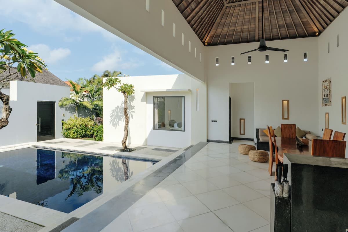Villa, 2 Bedrooms, Private Pool | Living area | 55-inch Smart TV with digital channels