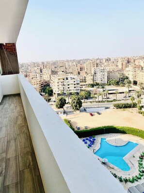 Economy Twin Room, City View | Terrace/patio