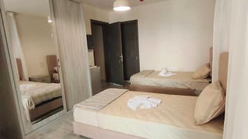 Desk, free WiFi, bed sheets