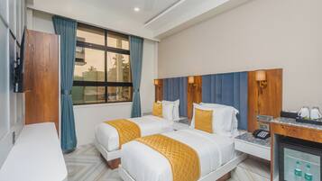 Luxury Double or Twin Room, City View | Laptop workspace, iron/ironing board, free WiFi
