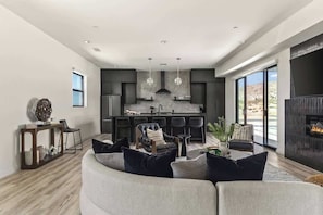 TV, fireplace, offices